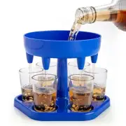 6 Shot Glass Drink Dispenser Holder Drinking Party Games & 6 Glasses