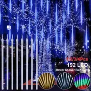 192 LED Meteor Shower Rain Tree String Lights 8 Tubes Garden Party Xmas Outdoor