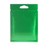 Glossy Green Mylar ZipLock Bags w/ Triangle Hang Hole in Various QTY (3.1x4.3in)