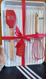 Rae Dunn NOEL 4 Piece Baking Set Christmas Holiday Cookies Cake Pie Tray Cook