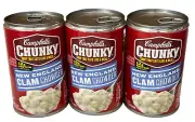 Campbell's Chunky New England Clam Chowder Soup 18.8 oz (3 Pack)