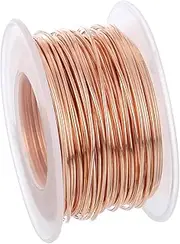 uxcell 66 Feet 99.9% Solid Bare Copper Wire, 16 Gauge Pure Copper Wire 1.2mm Soft Beading Wire Metal Plant Stem Ties for Jewelry Craft (20m)