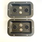 2 Pieces Metal Jack Plates W/ Dual SpeakON NL4 & 1/4" Female Jacks PA Speakers