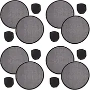 DOITOOL 8 Pieces Round Folding Fans Handheld Portable Foldable Fan 9.8 Inch Retro Classic Round Fan for Summer Wedding Party Favors - Black