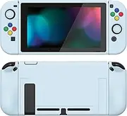 PlayVital ZealProtect Soft Protective Case for Nintendo Switch, Flexible Cover Protector for Switch with Tempered Glass Screen Protector & Thumb Grips & ABXY Direction Button Caps - Sky Blue