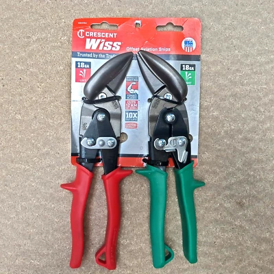 CRESCENT WISS L/R Aviation Offset Tinsnip Set - 2 Piece Snips M6M7R