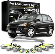 10Pcs LED Interior Light Bulb Kit, For Ssangyong Kyron 2006 2007 2008 2009 2010 2011 2012 2013 2014 2015 Car Accessories