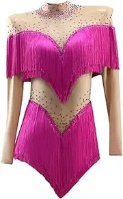 [JRUIA] Latin Dance Performance Dresses Cha Cha Salsa Competition Costume Tango Ballroom Dancewear with Layered Tassels
