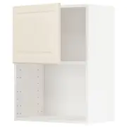 METOD wall cabinet for microwave oven, white/Bodbyn off-white, 60x37x80 cm