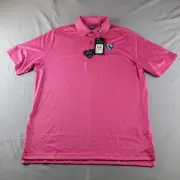Callaway Shirt Mens M Pink AOP Swing Opti Dri Swing Tech Polo J Wood Pratt Golf