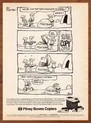 1981 Pitney Bowes Copiers Vintage Print Ad/Poster Office Machine Cartoon Art 80s