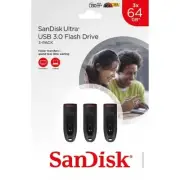 SanDisk 3 Pack 64GB Ultra USB 3.0 Flash Drive