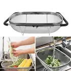 Stainless Steel Fine Mesh Strainer Colander Food Rice Vegetable Fruits Sieve^
