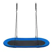 Babyjoy 317KG Load Giant Platform Kids Saucer Tree Swing Set Oxford Seat Outdoor Garden Yard Play Toy Blue