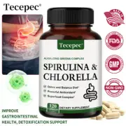 Spirulina and Chlorella Capsules - Liver detoxification, intestinal health