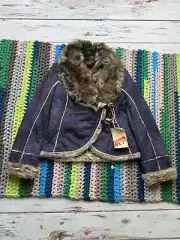 Miss Sixty Vintage Cropped Faux Sheepskin Jacket Women’s Size S