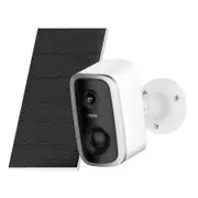 4MP Solar Security Cameras Wireless Outdoor, Battery Powered WiFi Security Camera, Cloud or TF Card, AI Detection for Home Security, 2 Way Audio