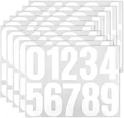 YQQYG 50 PCS Stick on Numbers White, 4 inch Self Adhesive Number Stickers, Bin Numbers 0-9 Large Reflective Vinyl Number Stickers for Mailbox Door Garbage Bins Address Car