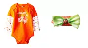 Cutest Pumpkin in The Patch Halloween Bodysuit PLUS Matching Hair Bow NEWBORN