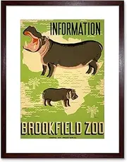 Ad Exhibition Brookfield Zoo Hippo Africa Framed Wall Art Print