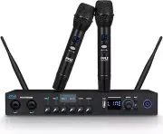 UHF Wireless Microphone System - Portable Digital Audio Sound Mixer Receiver W/B