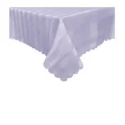 Stain Resistant Jacquard Table Cloth Wide Stripes (Lilac, Orange, Yellow, Grey)