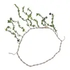 Hanging Photo Display Holder Realistic Eucalyptus Leaf Wooden Bead Garland Vivid