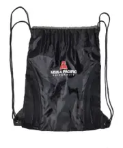 Azusa Pacific University black drawstring bag