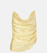 [Xu Zhi] Xu Zhi Sequined open-back top AU 14 yellow
