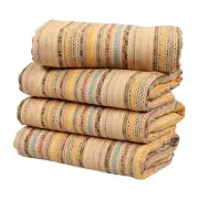 Extra Large Hand loomed Turkish Bath Towels Set of 4, 100% Cotton Quick