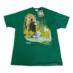 Vintage 90s NWT Harlequin Nature Alaska Bear Single Stitch T shirt Size XL Green