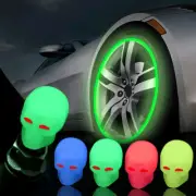4x Skull Tyre Valve Stem Caps Car Air Dust Rim Cover Glow In Dark Accessories (for: Honda)