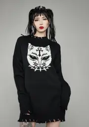 [Dolls Kill X Strawberry Shortcake] Fluff Off Distressed Sweater