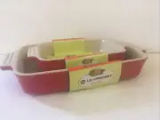 Red Le Creuset Stoneware Bakeware Set~Rectangular Baking Dishes New