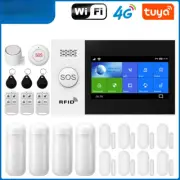 WiFi 4G Alarm System Home Security with PIR Wireless Solar Siren Remote Control