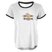 Bundy Bundaberg Rum LADIES White Black Ringer Top Shirt