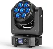 7X40W Moving Head Wash LED RGBW Zoom Wash Beam Partylight Voice Control LED Stage Lights DMX512 DJ Light for Stage Bar Wedding Party Show Club