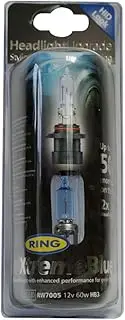 Ring Automotive XtremeBlue RW7005 50% More Light 12 Volt 60 Watt HB3 P20d Halogen Headlamp Bulb - Blue