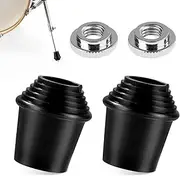 2 Packs Bass Drum Spur Rubber Feet, 1.3x1.18in Bass Drum Legs Threaded Rubber Foot Pearl Tips Accessories with Lock Nuts for Bass Drum Spurs Band Orchestra Pop Rock and Roll Music