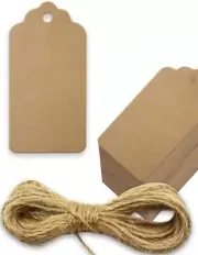 50 X Kraft Tags Brown Diy Paper Gift Tag With Twine