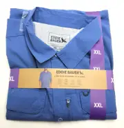 Eddie Bauer Mens Tech Woven Long Sleeve Shirt Size XXL Blue NWT 2XL