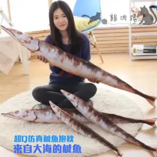 【雞肉捲寵物】80CM-超仿真鹹魚竹梭抱枕 貓咪抱枕 仿真抱枕 秋刀魚