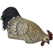 LVD Resin Hen Sitting Figurines Home/Garden Decor Display 31x19cm Grey Wash
