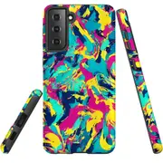 For Samsung Galaxy S22+ Plus Tough Protective Cover, Abstract Strokes