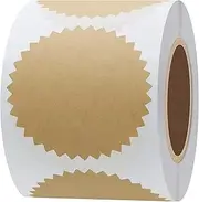 Hybsk 2" Kraft Certificate Sealing Labels Awards Legal Embossing Stickers (Kraft Paper)
