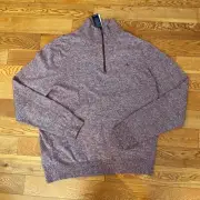 Penguin Munsingwear XL 1/4 Quarter Zip Knit Pullover Sweater Tawny Port NWT