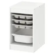 TROFAST storage combination with box/trays, white grey/white, 34x44x56 cm