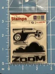 We R Memory Keepers, Zoom, Geo-Hectic, Clear Cling Stamp Set