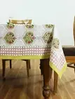 Rectangle Tablecloth, Hand Block Print, Yellow Table Cover, Dining Cloth, Gifts