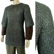 Medieval Riveted Chainmail Shirt Mild Steel Chain mail Large Size Reenactment